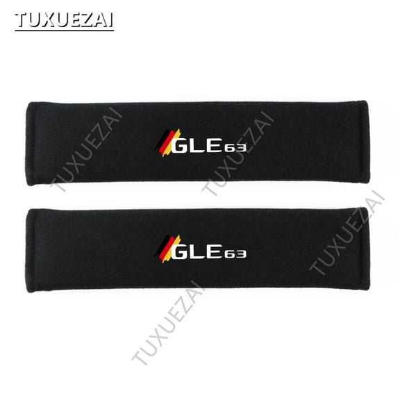 For Mercedes Benz GLE63 2PCS Car Seat Belt Cover Pad Breathable Protection Seat Belt Padding Pad Auto Accessories