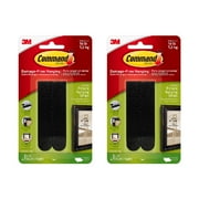 3M Command 17206BLK Large Picture Hanging Strips Damage Free Strong Hang 4 Sets Strips Black, 2-Pack