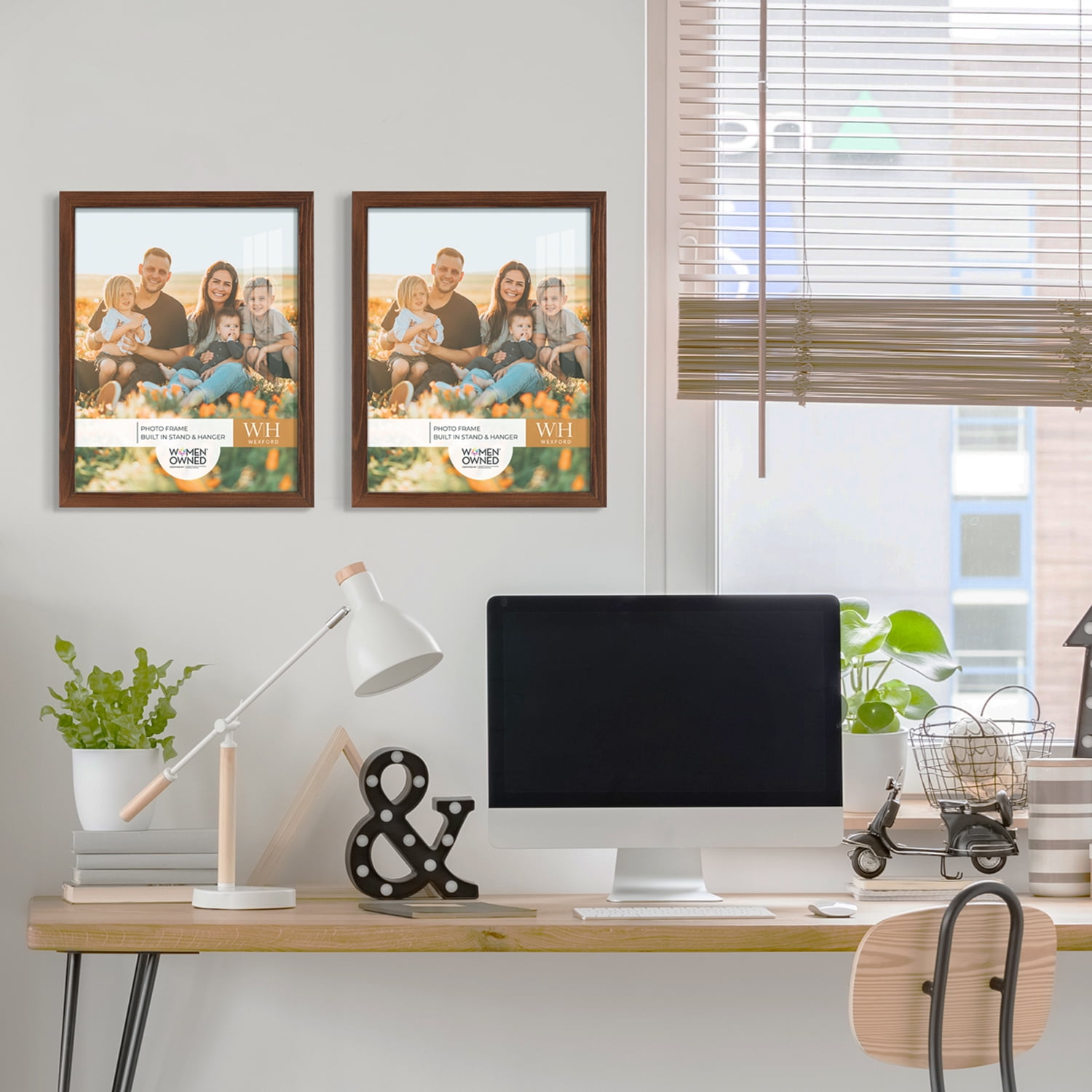Woodgrain 11 in. x 14 in. Chestnut Picture Frame (Set of 2)