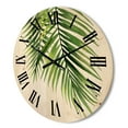 thumbnail image 3 of Designart 'Tropical Palm Branches' Tropical Wood Wall Clock, 3 of 5