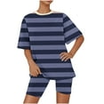 thumbnail image 3 of LIaqionyy 2 Piece Outfit Sets for Womens Casual Oversized T Shirt Tops Biker Shorts Workout Sports Sweatsuit, 3 of 6