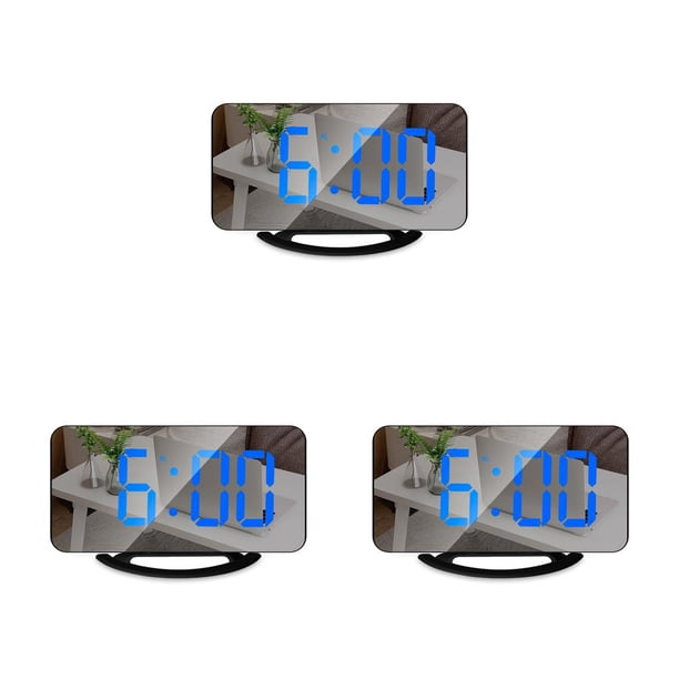 Matsuzay Proyector Ajustable Multifuncional Despertador Digital Reloj Maquillaje Espejo Termómetro Proyección Relojes Blanco, Luz Azul Type1 NO1