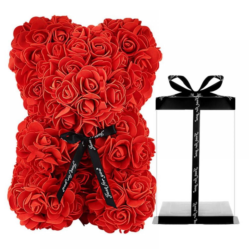 Artificial Flower Rose Bear, Rose Teddy Bear, Bear Flower, Forever Rose Immortal Flower Window