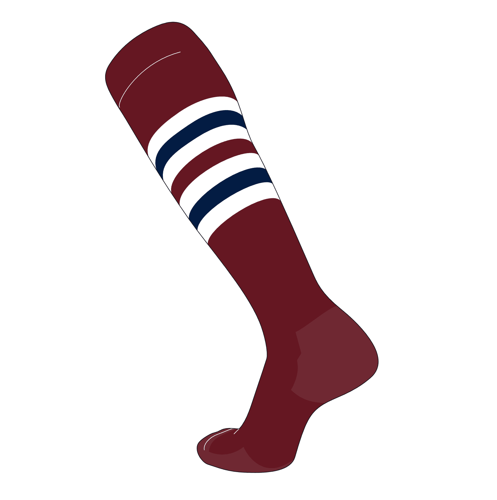 Royal Kelly White F TCK Elite Baseball Football Long Striped Socks 