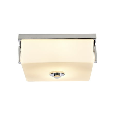 Design House 578500 Karsen Traditional 2-Light Indoor Flush Mount Ceiling Light Dimmable Frosted Glass for Bedroom Dining Room Kitchen, Polished Chrome