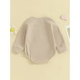 thumbnail image 4 of Bagilaanoe Baby Girl Oversized Romper Sweatshirt Newborn Long Sleeve Bodysuits Letter Embroidery Pullover 3M 6M 12M 18M 24M Infant Waffle Tee Tops, 4 of 9