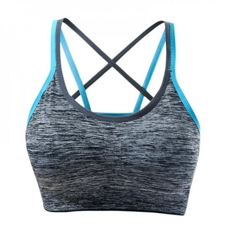 

Enlightened Cross-Back Scoop Neck Camisole Sports Bra Wirefree Removable Padded Women s Bras