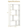 thumbnail image 3 of 48" Geometric Bookshelf Open-back Bookcase with 8 Cubes 2 Anti-Toppling Devices White, 3 of 8