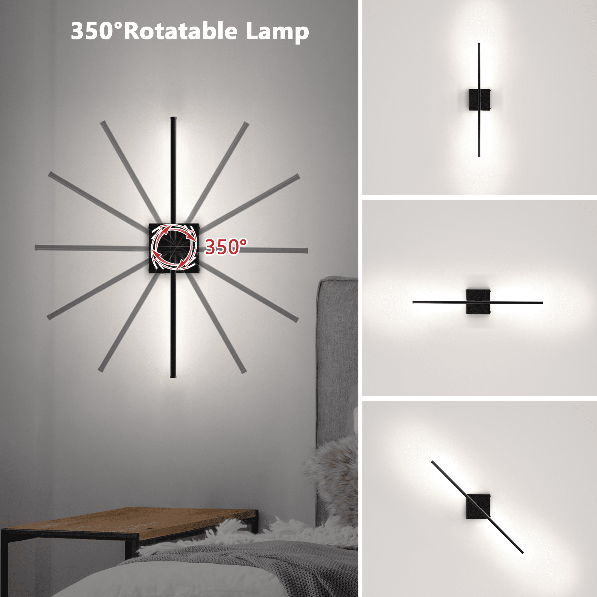 Battery Operated Wall Sconces with Remote Control (2 Pack), 8000mAh LED Rechargeable Wall Lamp for Bedroom