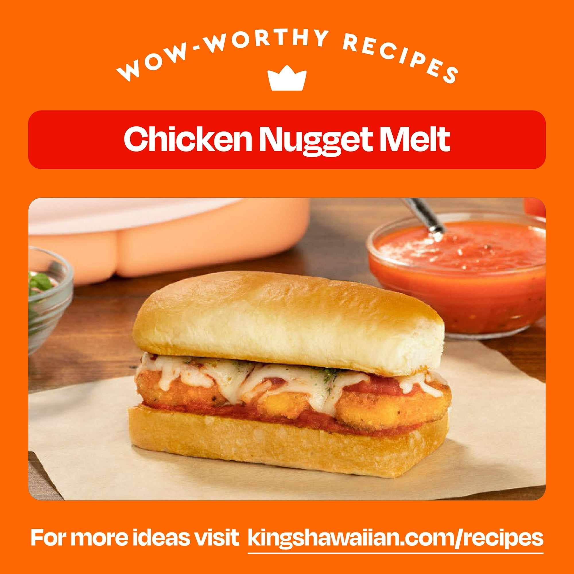 King's Hawaiian Original Hawaiian Sweet Mini Sub Rolls 6 Count, 12 oz, Shelf-Stable