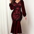 thumbnail image 2 of Women's Sexy Long-Sleeved Dress Fashionable Elegant Temperament Slim Fit Dress for Women Holiday Outdoor Wear, 2 of 4