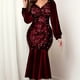 thumbnail image 2 of Women's Sexy Long-Sleeved Dress Fashionable Elegant Temperament Slim Fit Dress for Women Holiday Outdoor Wear, 2 of 5