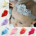 thumbnail image 2 of Ruanlalo Headband Faux Pearl Skin-friendly Chiffon Baby Girls Bow-knot Kids Headwear for Birthday Red, 2 of 6