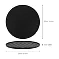 thumbnail image 3 of ColoMX Tapete de silicona para comederos de perros, redondo, negro - Bandeja impermeable para gatos con bordes elevados para suelos y bebederos para cachorros (huella), 3 of 8