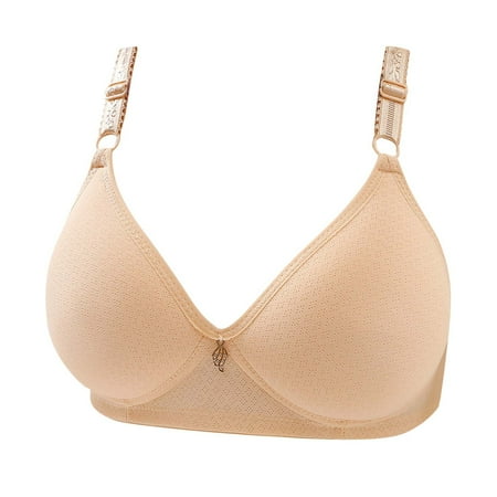 

RYRJJ Wireless Push Up Bra for Women Soft Support No Underwire Bras Adjustable Strap Comfortable Full Cup Wire Free Bralette Everyday Wear(Z1-Khaki XXL)