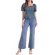 thumbnail image 2 of BLUSA FLORAL PARA MUJER INSPIRADA CHIC CON ESCOTE CUADRADO Y MANGAS ABULLONADAS, ESPALDA ELÁSTICA, TOP CASUAL EN AZUL OSCURO TAMAÑO S, 2 of 6