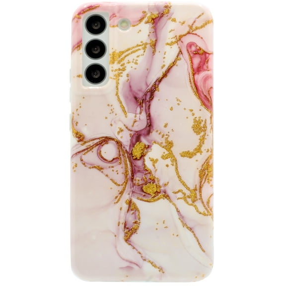 KIQ Marble TPU Series For Samsung Galaxy S22 Plus Case Soft Shockproof Marble Glittery Protective S22 Case For Samsung Galaxy S22 Plus 2022 (Dusty Pink)