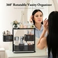 thumbnail image 6 of Bathroom Counter Organizer, 3 Tier Rotating Vanity Bedroom Storage cabinet, Cosmetic Holder Standing Shelf, Bathroom Tray for Countertop Storage, Kitchen Spice Rack, Black, 6 of 9
