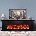 thumbnail image 2 of New Fireplace TV Table Luxury Table Simulate Flames Modern Living Room Furniture My Lux Decor Round, 2 of 6