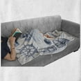 thumbnail image 6 of Travel Soft Flannel Fleece Throw Blanket, Anchor Bottle and Map Nautical Holiday Adventure with Tropical Island, Cozy Plush for Indoor and Outdoor Use, 70" x 90", Dark Blue Orange White, by Ambesonne, 6 of 6