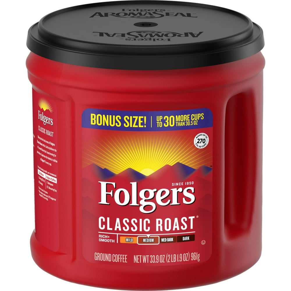 Folgers Classic Medium Roast Ground Coffee, 30.5Ounces