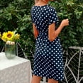 thumbnail image 5 of Dyegold Sundresses for Women Casual Beach - Summer Dresses for Women 2023 Beach V-Neck Short Sleeve Polka Dots Belted Maxi Sundress ​Casual Loose Long ​Tank ​Dress, 5 of 5