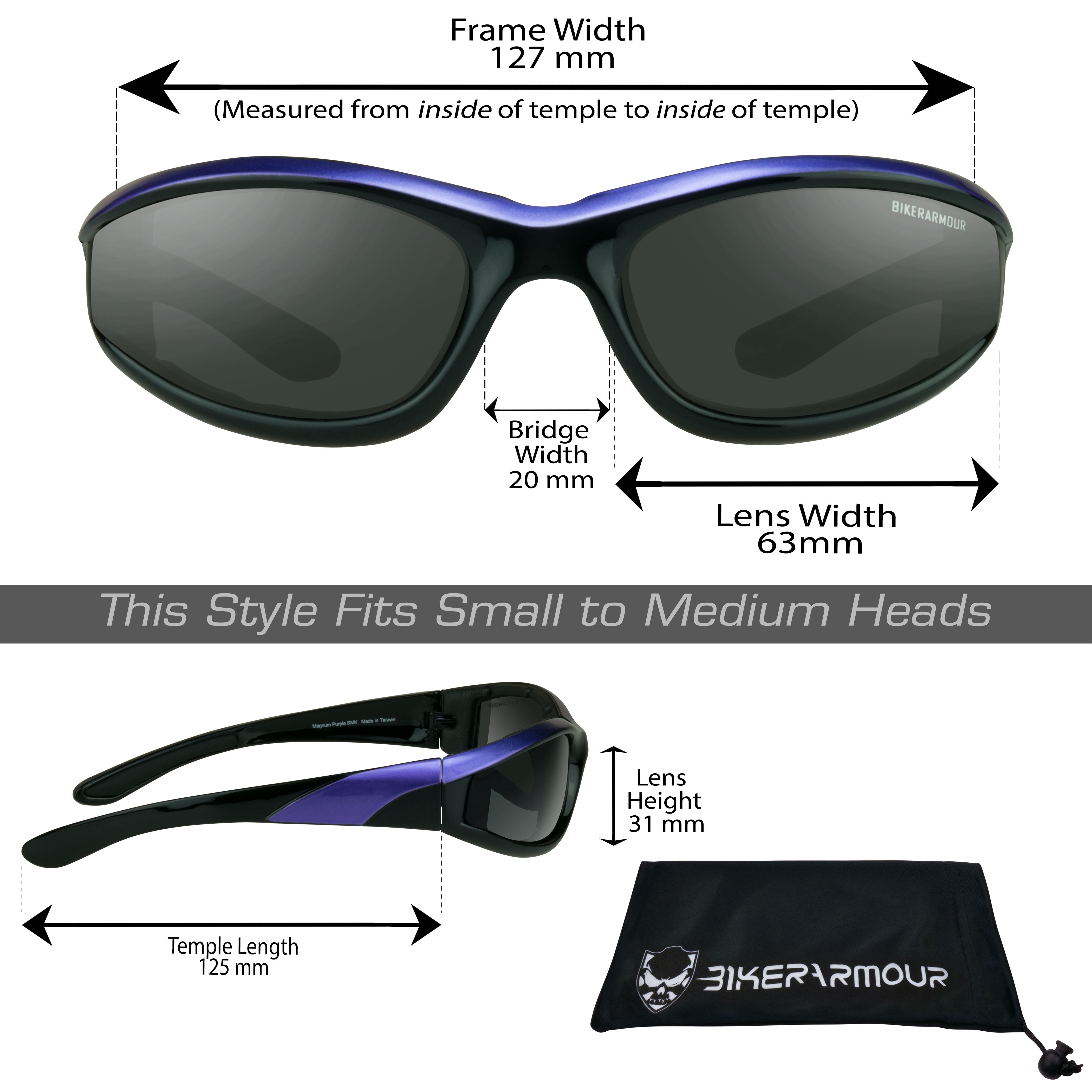 Bikershades Motorcycle Biker Day Night Safety Glasses Women Purple Clear & Gray