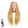 thumbnail image 1 of Traininghead Cabeza de maniquí de 26 a 28 pulgadas, cabeza de entrenamiento para peinado, maniquí, cosmetología, cabeza de muñeca, fibra sintética, modelo de entrenamiento de peluquería con soporte de, 1 of 4