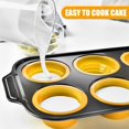thumbnail image 2 of 6 Cups Silicone Muffin Pans for Baking with Metal Frame, Egg Bite Molds, Cupcake Pans Regular Size, Muffin Tins Easy to Pop Nonstick Non Toxic Bakeware for Oven Dishwasher Safe,Yellow, 2 of 9