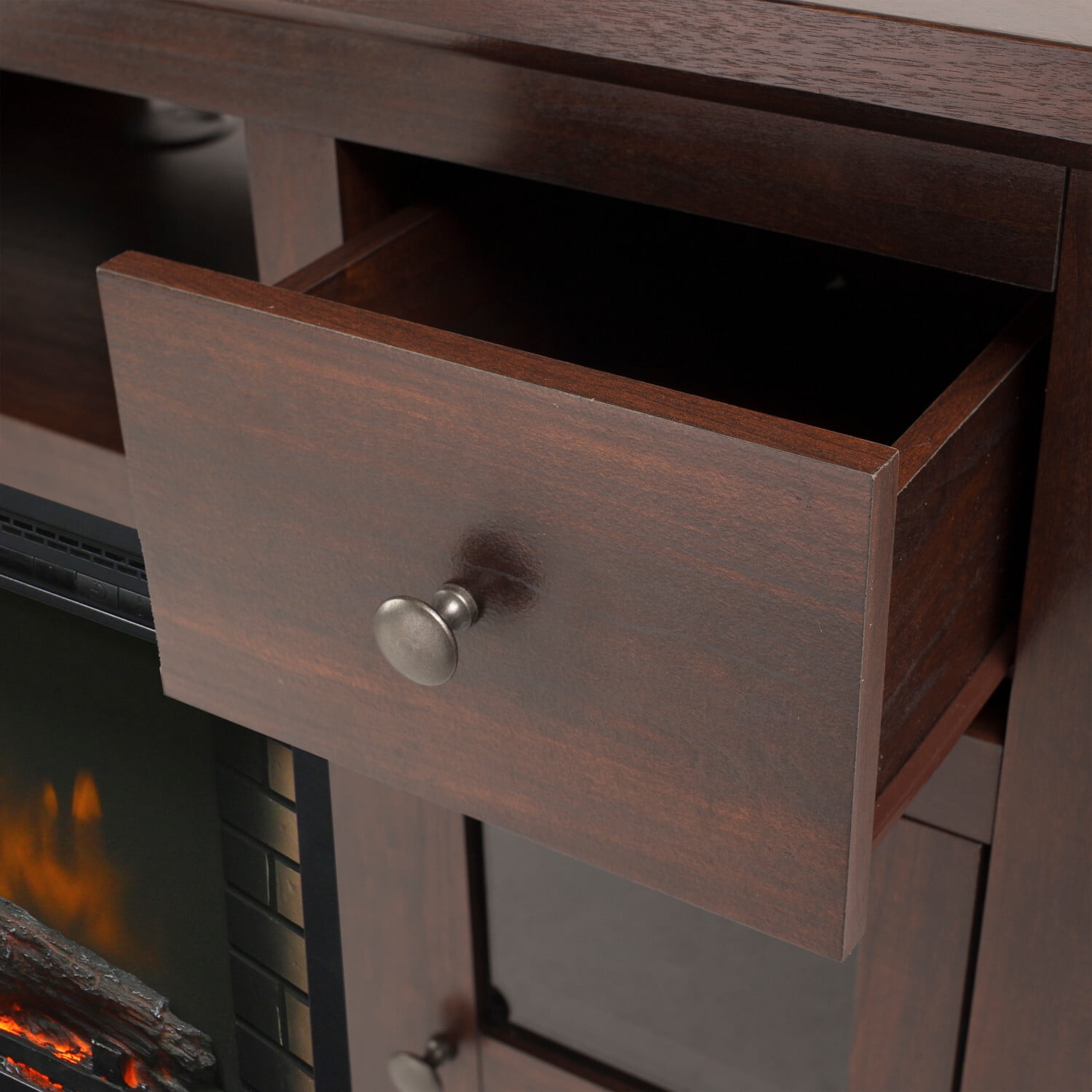 Winchester 56-in Media Electric Fireplace in Dark Walnut
