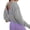 Grey, variant on Women Loose Fit Cropped Athletic Top ,Back Cross Cutout Long Sleeve Workout Shirt, Lightweight Breathable Sports Pullover