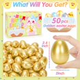 thumbnail image 3 of Huevos de Pascua rellenables SevenQ de plástico dorado, 50 unidades, para niños, 3 of 7