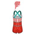 thumbnail image 2 of ZDHoor Girls Striped Candy Cane Christmas Costumes CrissCross Back Ballet Dance Gymnastics Leotard Bodysuits Red-D 8, 2 of 7