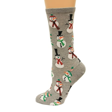 

Hot Sox Women s Holiday Fun Novelty Fashion Casual Crew Socks Grey Heather Shoe Size: 4-10