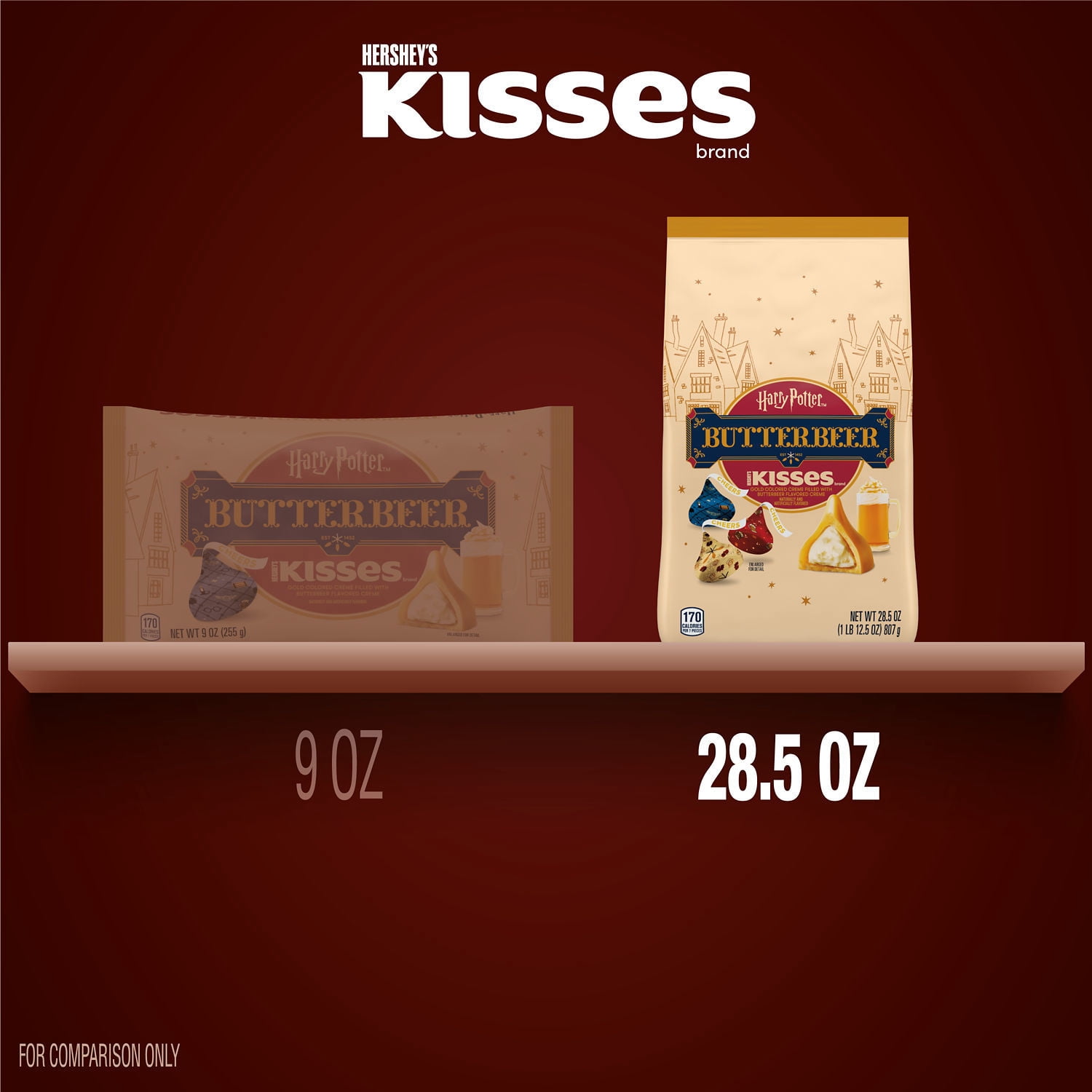 HERSHEY'S KISSES Butterbeer Flavored, Easter Candy Bag, 28.5 oz
