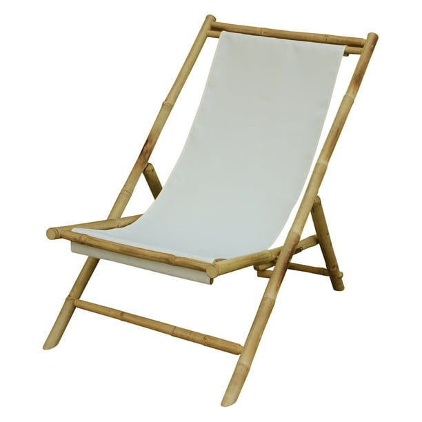 Statra Folding Bamboo Canvas Relax Sling Chair Walmart