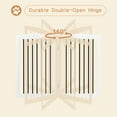 thumbnail image 4 of HLR Freestanding Pet Gate for Dogs, Foldable Wooden Dog Gate, Indoor Dog Gate for Stairs, Doorways, Step Over Pet Puppy Safety Fence with Support Feet, 32" Height 4 Panels, White, 4 of 7