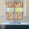 thumbnail image 3 of Autumn Harvest Pumpkin Pattern Tier Curtains - Thanksgiving Theme Rustic Farmhouse Kitchen Window Treatment, 3 of 6