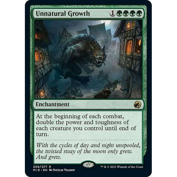 MtG Innistrad: Midnight Hunt Rare Unnatural Growth (Foil) #206