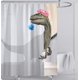 thumbnail image 3 of Cortina de ducha 3D con diseño de dinosaurios para baño, con 12 ganchos, color blanco, resistente al agua y al moho, para baño, 180 x 180 cm, 3 of 5