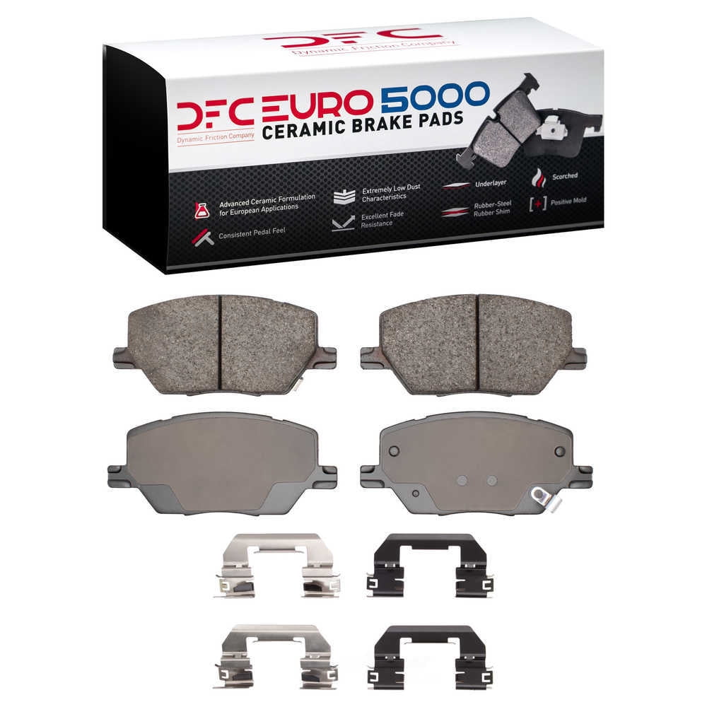 Dynamic Friction Company 1600-1811-01 DFC EURO 5000 Ceramic Brake Pads and Hardware Kit