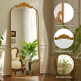 thumbnail image 6 of BEAUTYPEAK 66"x21" Arched Full Length Mirror Metal Vintage Mirror Baroque Style,Gold, 6 of 9