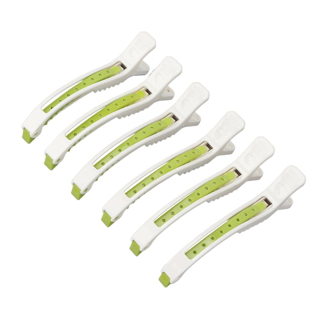 pinzas para peinar el cabello, ABS, profesionales, antideslizamiento, para maquillaje de salón (blanco y verde)