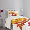 thumbnail image 3 of Ambesonne Rowan Quilted Bedspread Set 2 Pcs, Rural Berries in Fall, Twin Size, Dark Orange Yellow Red, 3 of 5
