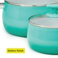 Tasty Ceramic TitaniumReinforced Cookware Set, Ombre Green, 16 Piece
