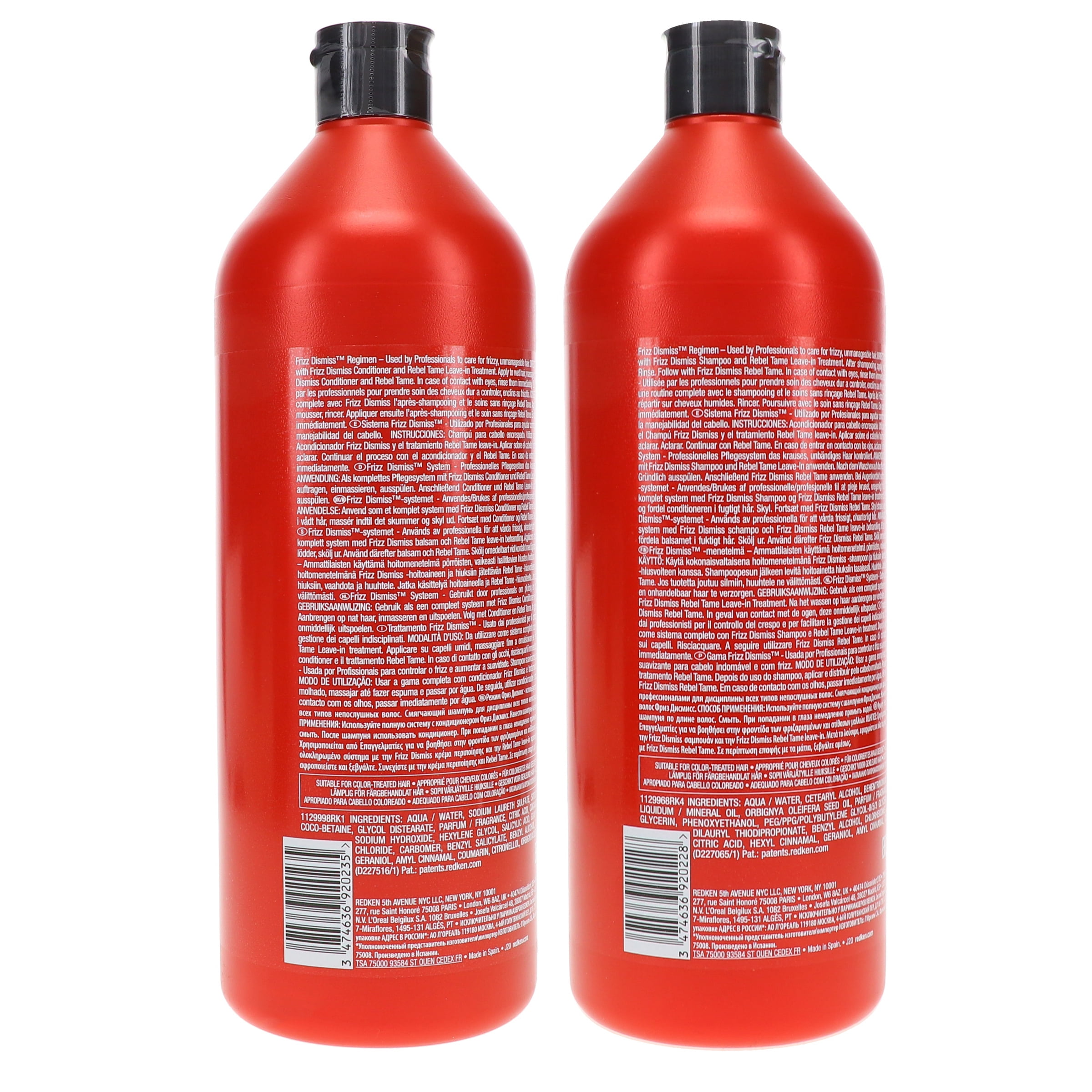 Redken Frizz Dismiss Shampoo and Conditioner, 33.8 oz COMBO PACK