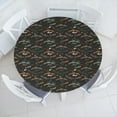 thumbnail image 3 of Ambesonne Fishing Theme Fitted Round Tablecloth, Fishes and Fishermans, 45"- 56" Diameter, Dark Taupe Multicolor, 3 of 5