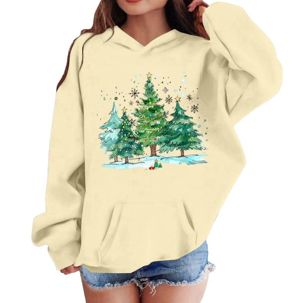 Sudadera con capucha para niñas y niños, sudadera de manga larga con cuello redondo y estampado de moda, jersey con bolsillo, sudadera de poliéster para niñas