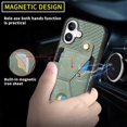 thumbnail image 5 of For iPhone 16 Plus Case K-Shaped Kickstand Leather+PC+TPU Phone Cover - Green, 5 of 5