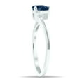 thumbnail image 2 of SZUL Women's Sapphire and Diamond Wave Ring in 10K White Gold, 2 of 5